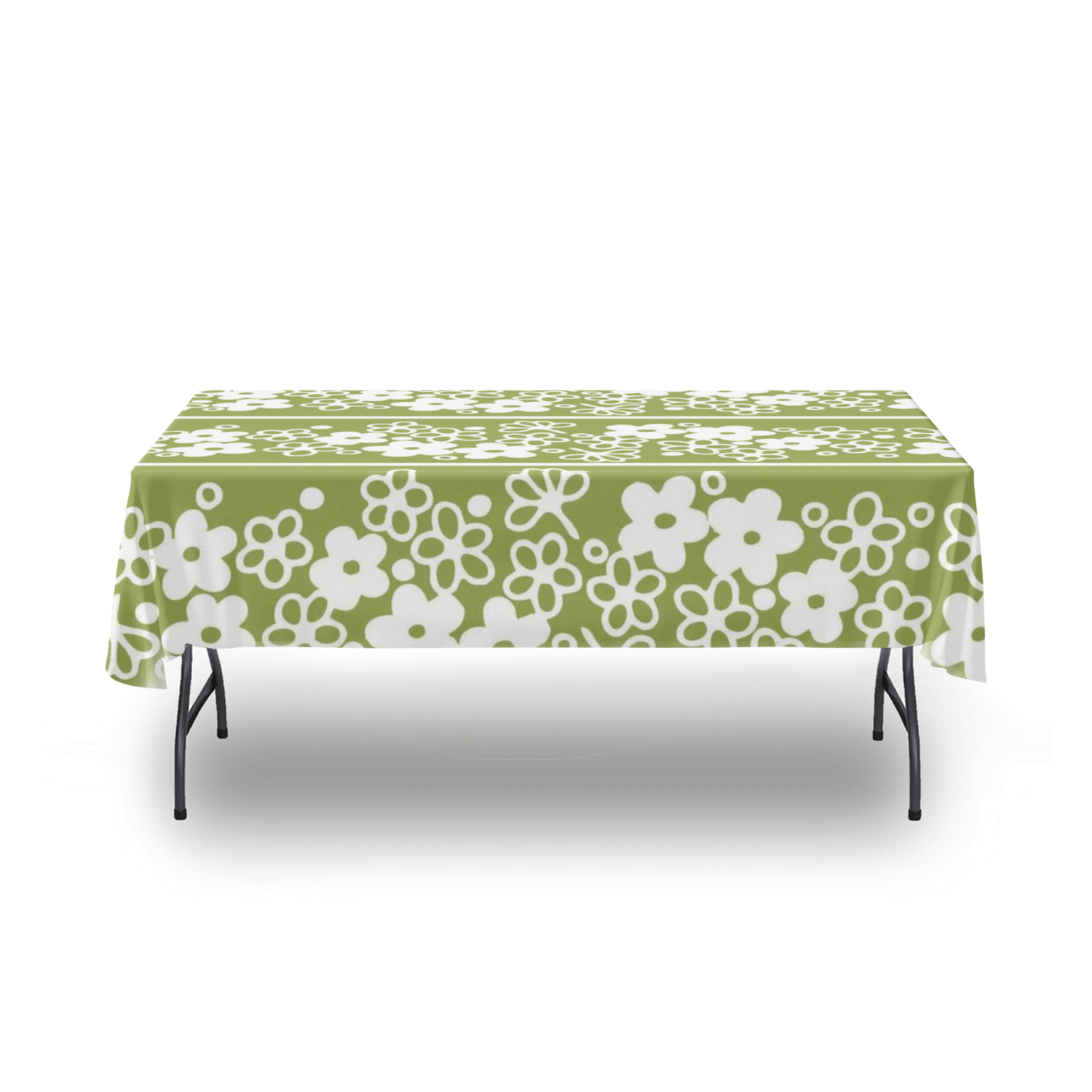Retro Green, Spring Blossom, Pyrex Lover, Mod Daisy MCM Tablecloth tablecloth 54&quot; x 54&quot;