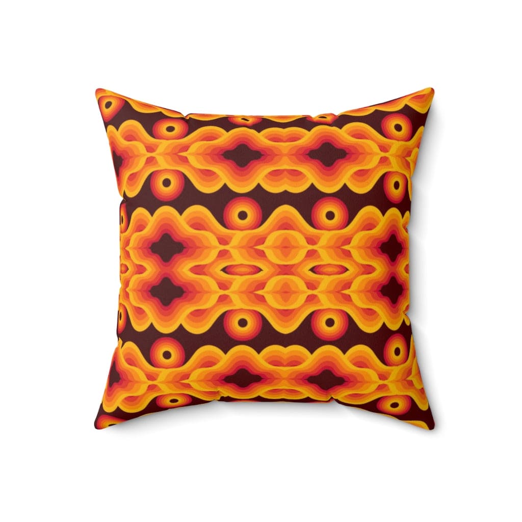 60's 70's Brown, Orange, Yellow Retro, Mid Mod, Groovy Abstract Hippie Pillow Cushion And Insert