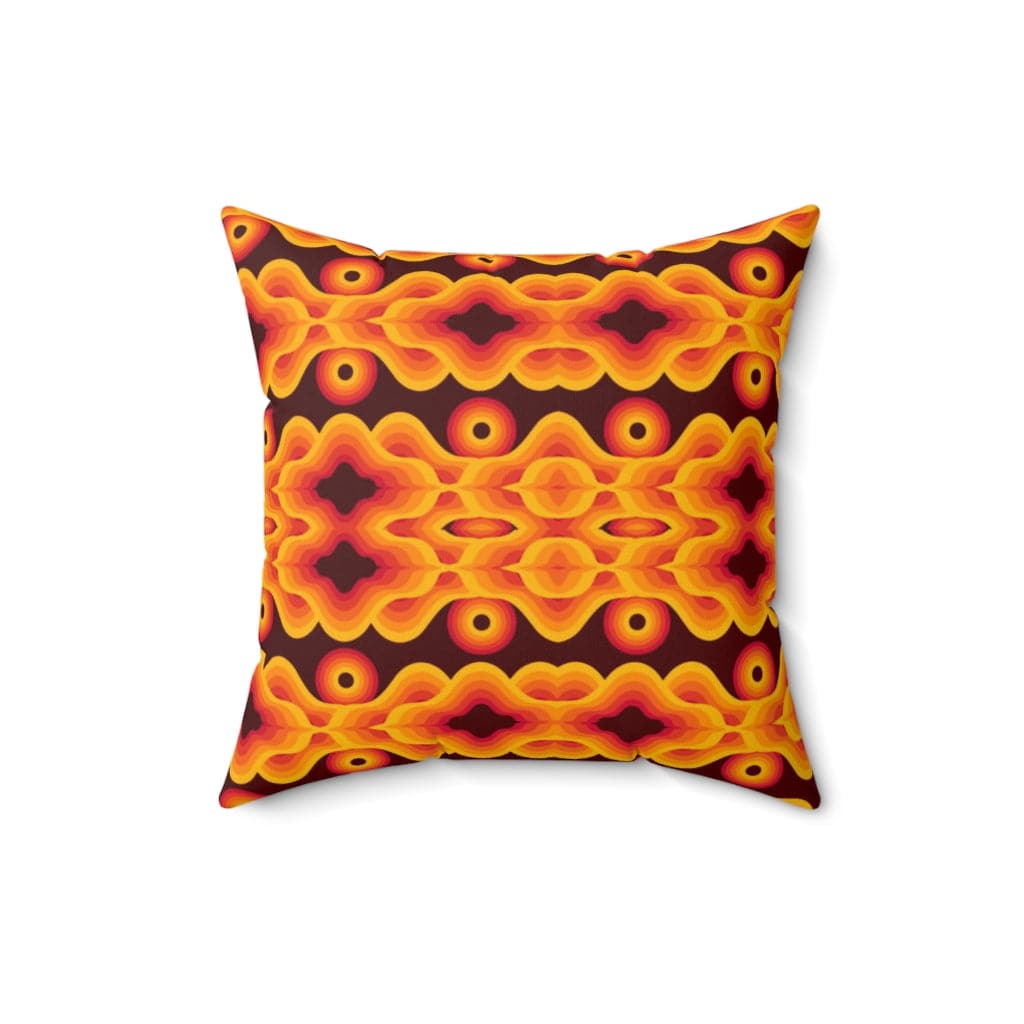 60's 70's Brown, Orange, Yellow Retro, Mid Mod, Groovy Abstract Hippie Pillow Cushion And Insert