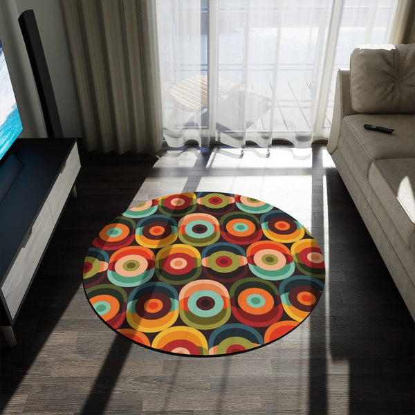 Round Area Rug selling Marbled Mid-Century Modern, Marbleized Area Rug Housewarming Gift, Round Rugs Funky Psychedelic Print, Retro Circle Rug