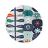 Retro Scandinavian Blue, Orange, Teal, Mind Mid Mod Round Rug Home Decor 60" × 60"