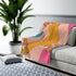 Retro Blanket, Pink, Yellow, Teal, Flower Power 70& Mid Century Modern Gal