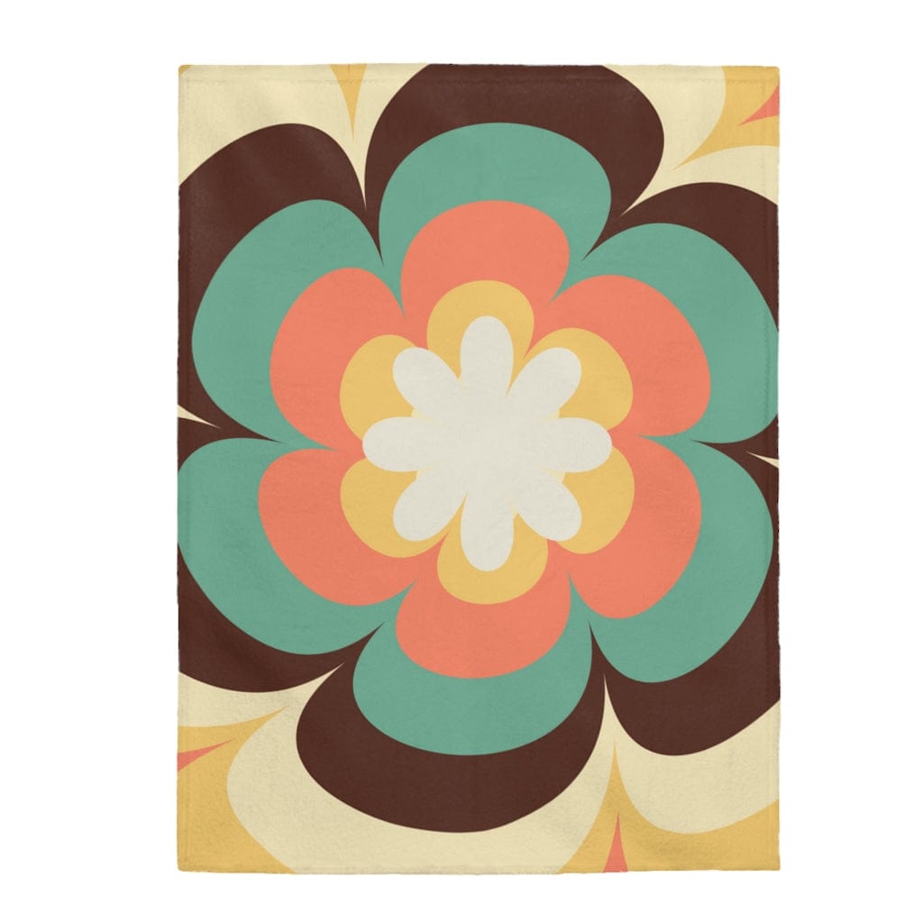 Retro Flower Power Groovy Vibes MCM Blanket All Over Prints 60&quot; × 80&quot;