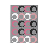 Mid Modernist, Gray, Pink, Black, White, Geometric Retro Circles, Mid Century Modern MCM Home Decor Area Rug Home Decor 60" × 84"