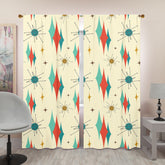 Mid Century Modern Atomic Franciscan Diamond MCM Window Curtains (two panels) - Mid Century Modern Gal