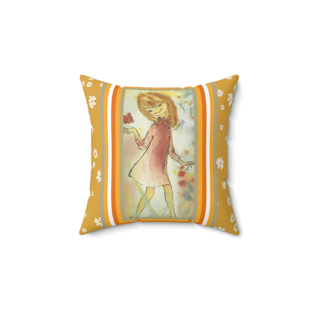 70's Flower Child, Flower Power, Groovy Daisy Sweet Girl,  Retro Pillow COVER Home Decor