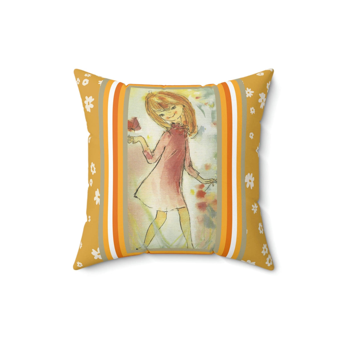 70's Flower Child, Flower Power, Groovy Daisy Sweet Girl,  Retro Pillow COVER Home Decor