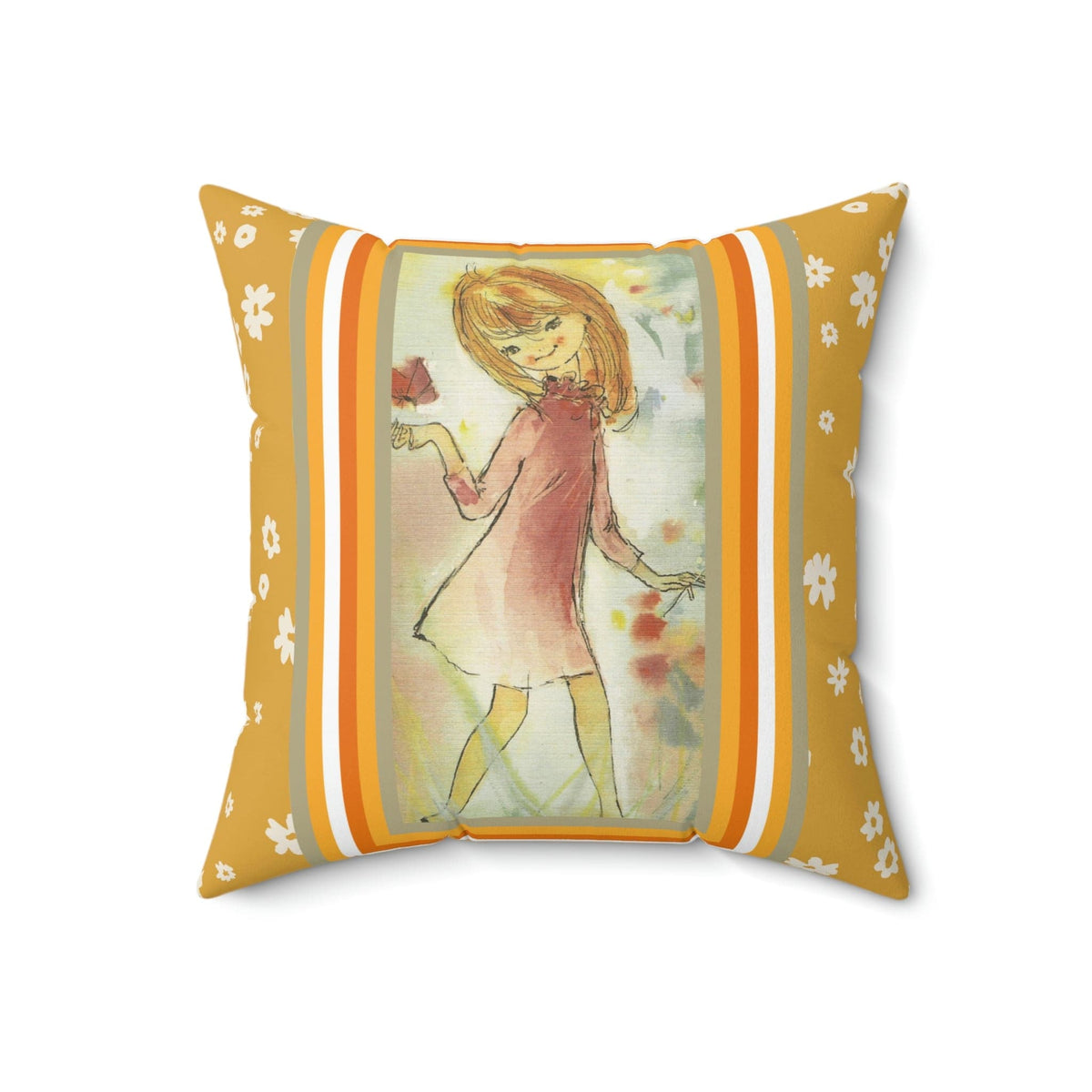 70's Flower Child, Flower Power, Groovy Daisy Sweet Girl,  Retro Pillow COVER Home Decor