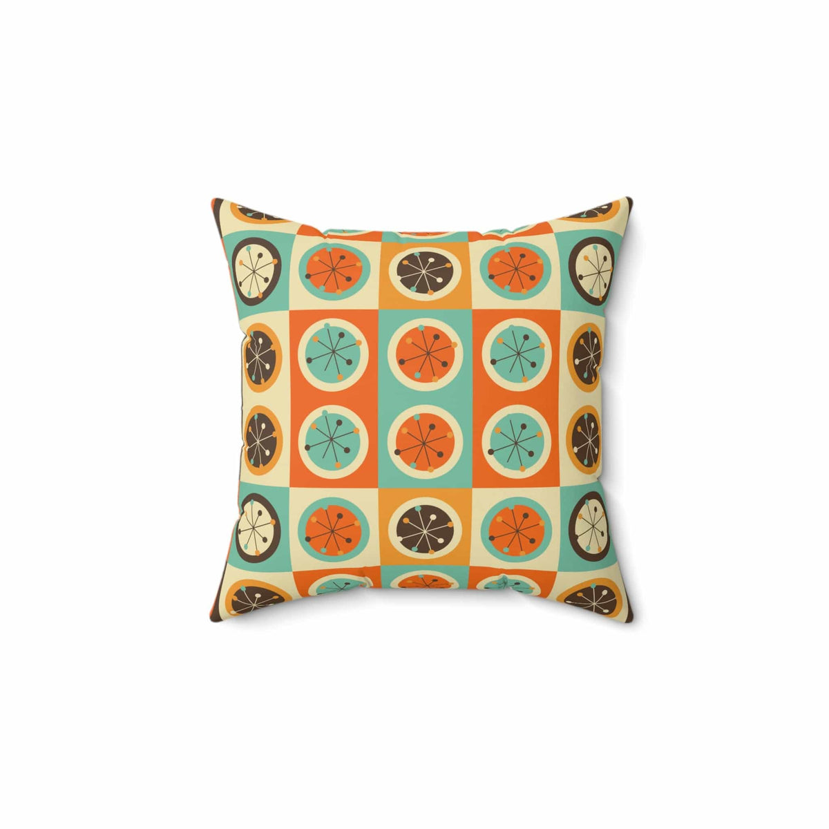 70's Retro Curtains, Bold Geometric Circles Atomic Starburst, Mid Century Modern, Aqua Blue, Burnt Orange, Mustard Yellow MCM Pillow Home Decor