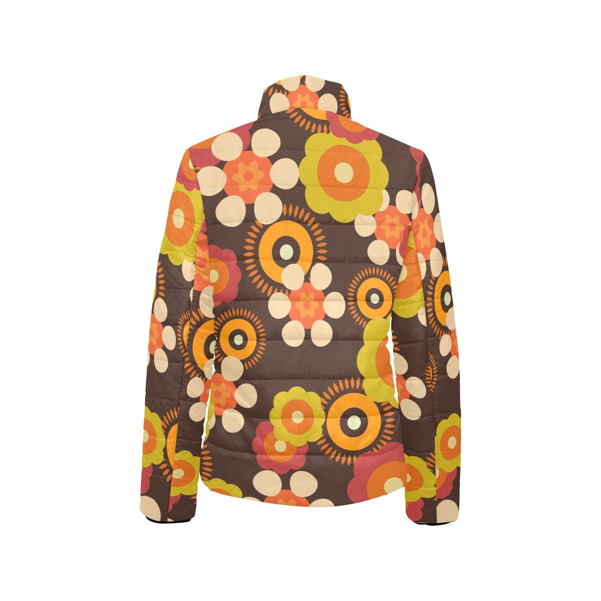 70's Retro Groovy Womens, Flower Power Hipster Bomber Jacket Jackets