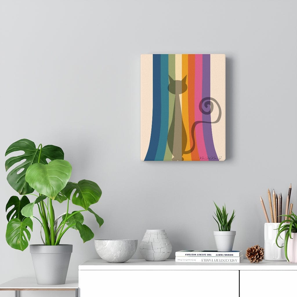 70's Wall Art, Atomic Mod Cat, Rainbow, Rainbow Road Groovy 70's Wall Art, Atomic Mod Cat, Rainbow, Rainbow Road Groovy