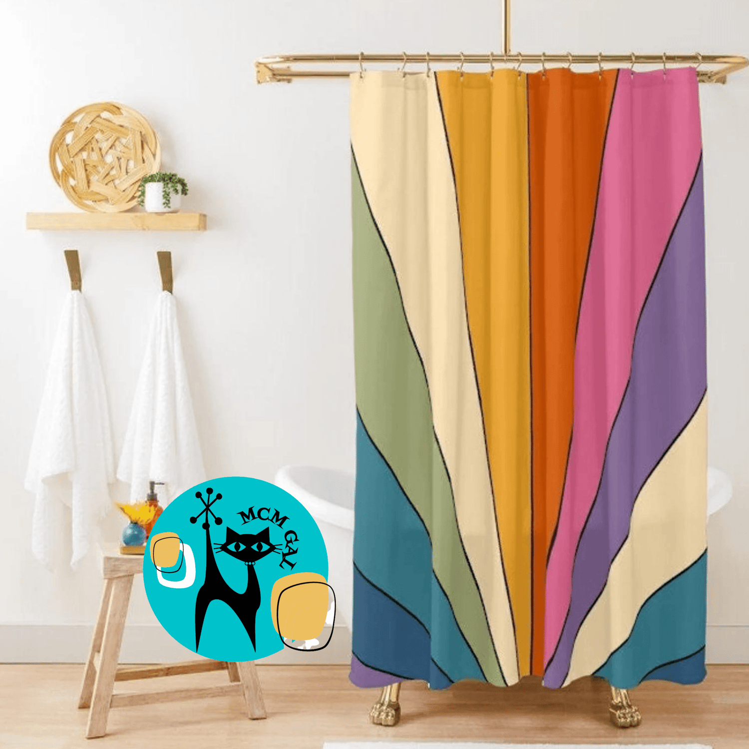 Rainbow shower curtains deals