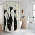 Atomic Cat Art, Mid Century Modern Shower Curtain, Beige, Franciscan Starburst Retro Bath Decor Home Decor 71" × 74"