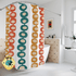 Mid Century Atomic, Googie, Retro Burnt Orange, Mustard Yellow, Teal, Groovy Design, MCM Shower Curtain Home Decor 71" × 74"