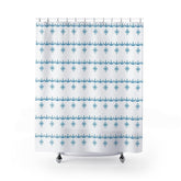Mid Century Modern, Winter White, Snowflake Garland, Atomic Retro Shower Curtain Home Decor 71" × 74"