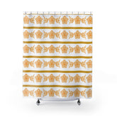 Retro Golden Butterfly, Mod Daisy, Vintage Lover Collector Shower Curtain Home Decor 71" × 74"