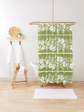 Retro Mod Daisy, Spring Blossom Mid Century Modern Shower Curtain Home Decor 71" × 74"