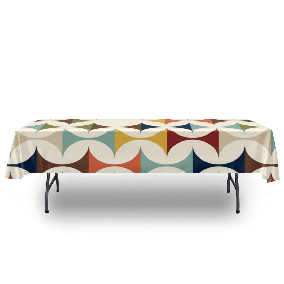Scandinavian Mid Century Modern Geometric Tablecloth