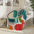 Mid Mod, Geometric Amoeba Abstract Colorful Retro Home Decor Bedroom, Living Room, Velveteen Minky Blanket Home Decor 80" × 60"