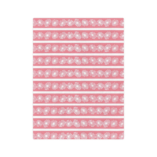 Mod Daisy Pretty Pink Daisy, Cozy Velveteen Minky Blanket