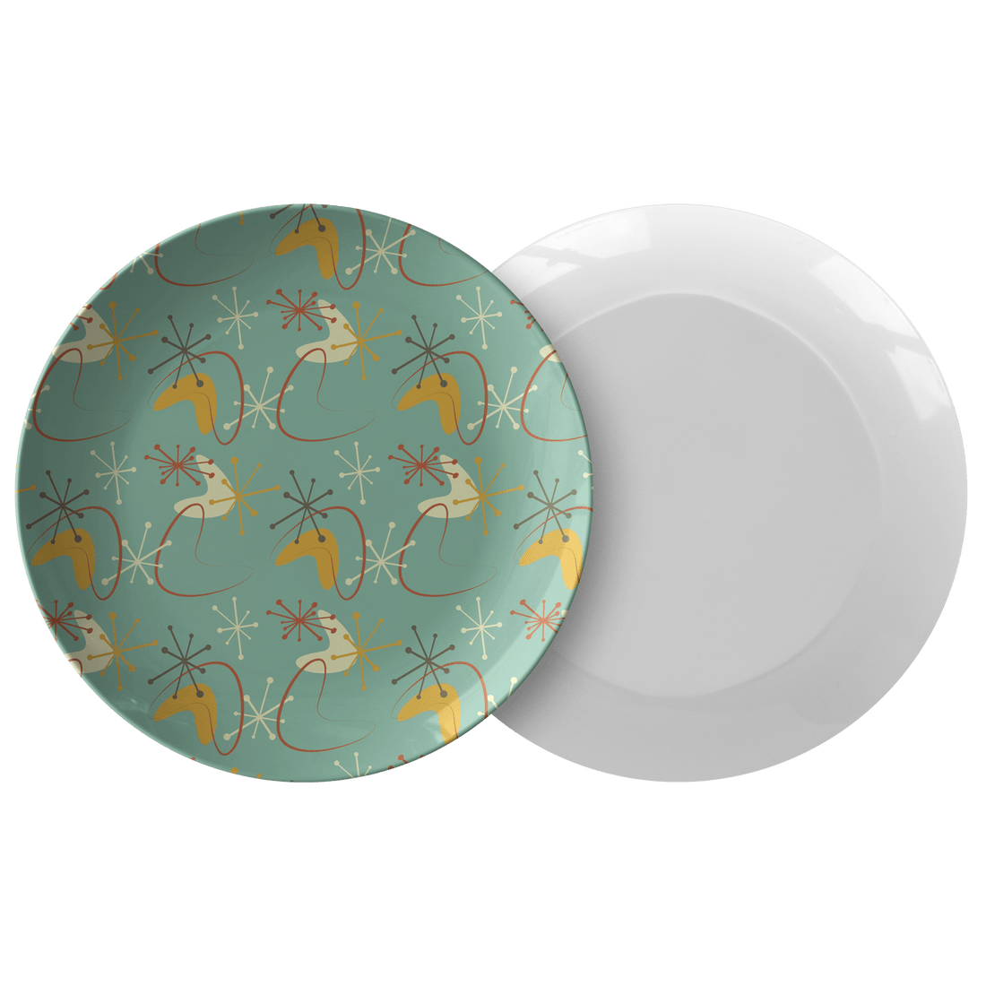 Atomic Boomerang Retro Mid Century Modern Custom Dinner Plates Dinnerware