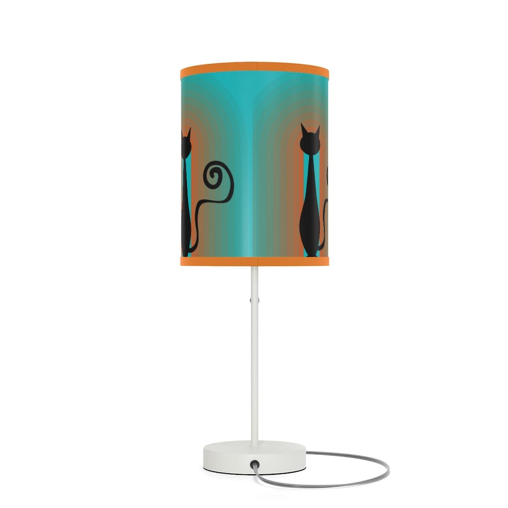 Atomic Cat, Mid Mod, Groovy, Rainbow, Aqua Blue, Orange, 70's Bedroom, Livingroom, Mid Century Modern Lamp on a Stand Home Decor