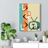 Atomic Cat Retro Kitschy Cute Boomerang Starburst Mid Mod Canvas Gallery Wraps Canvas Mid Century Modern Gal