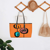 Atomic Cat, Retro Orange, Geometric, Mid Century Modern Style PU Leather Shoulder Bag Bags