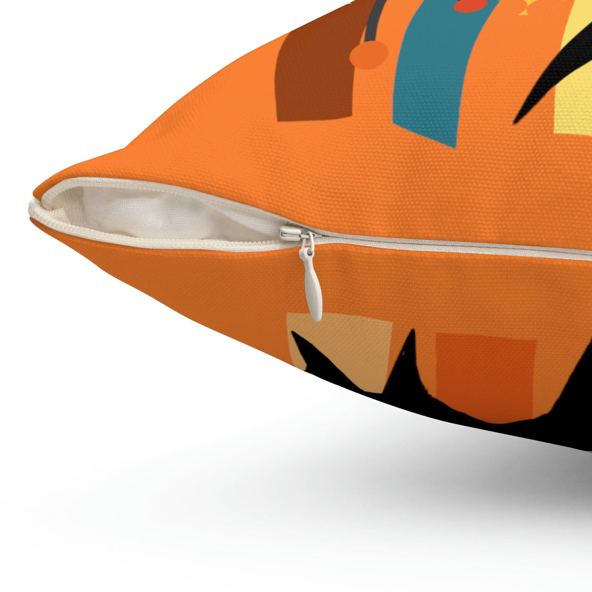 Atomic Cat, Retro Orange, Geometric, Starburst, MCM Black Cat Lover Gift Pillow Cover Home Decor