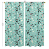 Atomic Cats, Whimsical Mid Century Modern Boomerangs, Kitshy 50s Vintage Style Window Curtains (two panels) - Mid Century Modern Gal