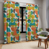 Mid Century Modern Curtains, Atomic Kitties, Geometric, Bold, Colorful, Orange, Teal, Yellow, Funky Fun, Kitsch Retro Window Curtains Home Decor Blackout / 50" × 84"