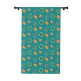 Mid Century Modern Curtains, Teal Blue, Orange, Retro Astro Starburst, Geometric Circles, Mod, MCM Window Curtain Home Decor Blackout / 50" × 84"