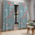 Mid Century Modern Home Decor Blackout Window Curtain, Ice Blue, Pink, Coral, MCM Atomic Starburst, Geometric, Retro Design Home Decor Blackout / 50" × 84"