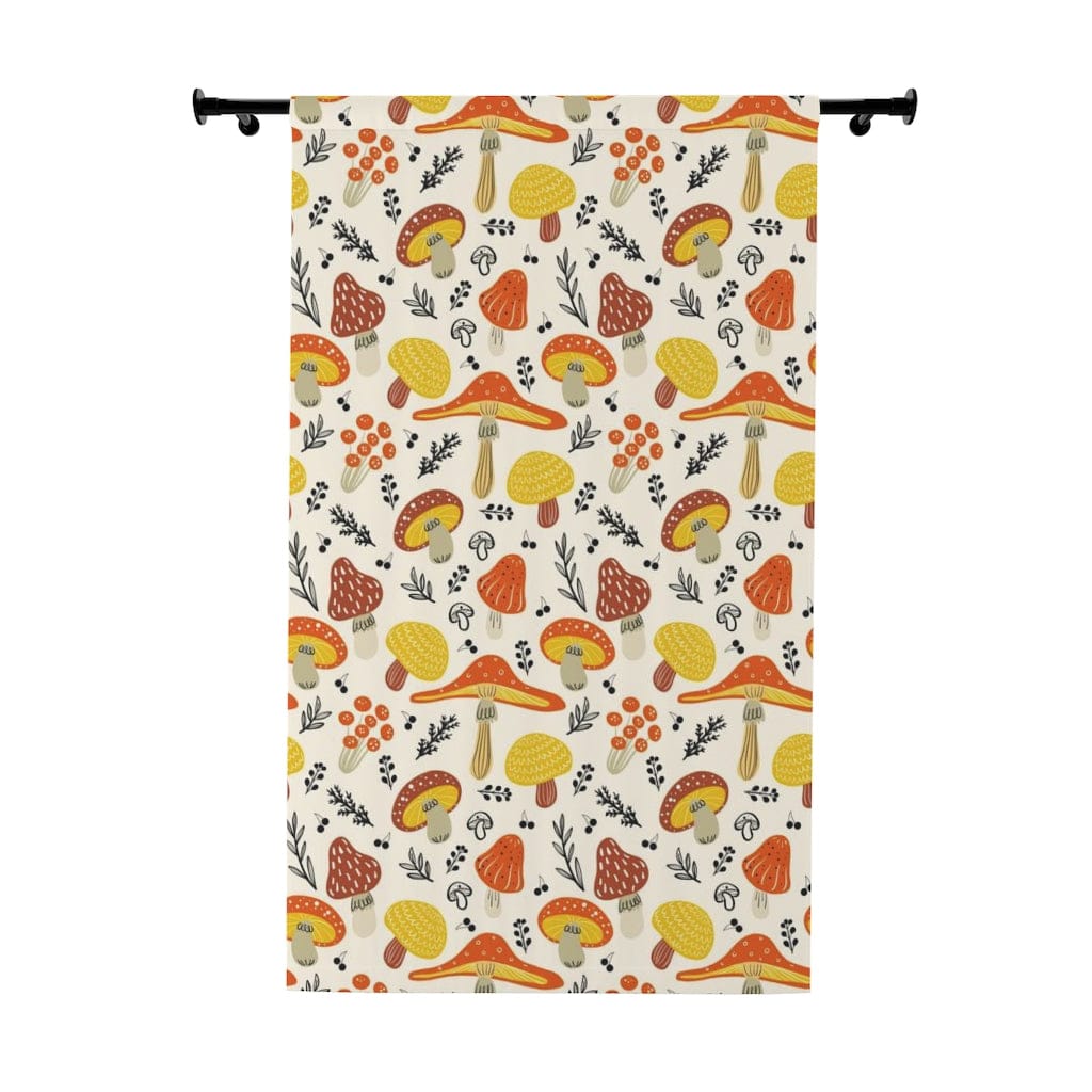 Mid Century Modern, Mushroom, Purist, Groovy 70's Orange, Brown, Kitchen, Bedroom, Living Room, Nursery MCM Home Window Curtains Home Decor Blackout / 50" × 84"