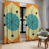 Mid Century Modern Orange & Yellow, Teal Abstract Retro Window Curtains In Blackout For Atomic Age Home Home Decor Blackout / 50" × 84"