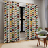 Modern Danish, Scandinavian Flower Design, Minimalist, Mid Century Modern Custom Curtains, Green, Yellow, Orange, Aqua Blue, Retro Mod Home Decor Blackout / 50" × 84"