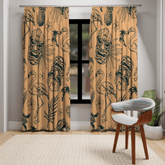 Tiki Home Decor Retro Curtains, Flamingo, Tropical Paradise, Soft Orange, Mid Mod Window Curtains (1 Piece) Home Decor Blackout / 50" × 84"