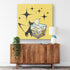 Bourbon Lover, Retro Wall Art, Yellow, Black Starburst Atomic Cat Mid Century Wall Art Wall Art