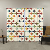 Mid Century Modern Scandinavian Geometric Patter, MCM Window Curtains (two panels) - Mid Century Modern Gal