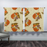 1970s Vintage Mushroom Pattern, Groovy Retro Mid Mod Window Curtains (two panels) - Mid Century Modern Gal