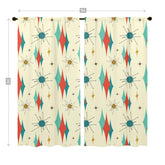 Mid Century Modern Atomic Franciscan Diamond MCM Window Curtains (two panels) - Mid Century Modern Gal