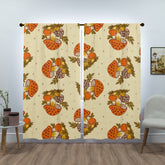 1970s Vintage Mushroom Pattern, Groovy Retro Mid Mod Window Curtains (two panels) - Mid Century Modern Gal