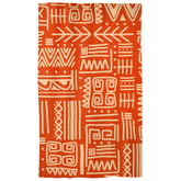 Hawaiian Tiki, Tropical Orange, Retro Abstract Mid Mod Custom Curtains Double Panel / Blackout