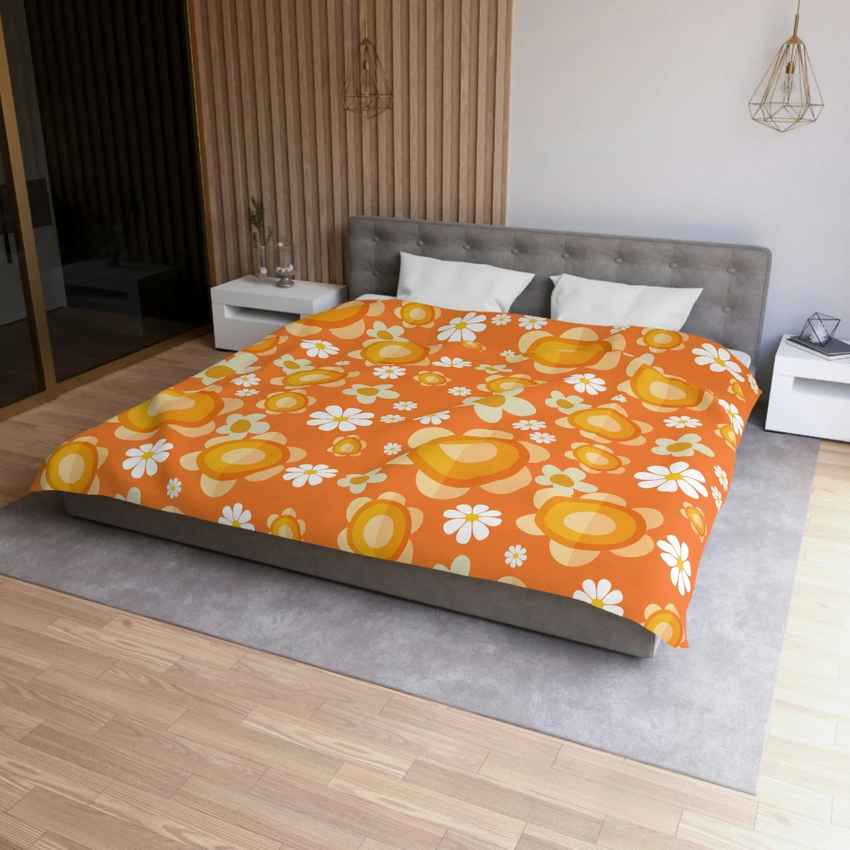 Flower Power 70's Groovy King Or Queen Retro Duvet Cover Home Decor
