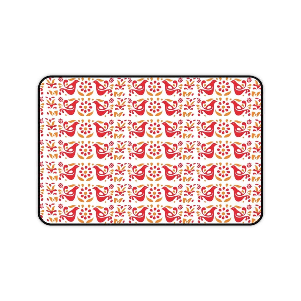 Folk Art, Scandi Red, Yellow Retro Collector Desk Mat Home Decor