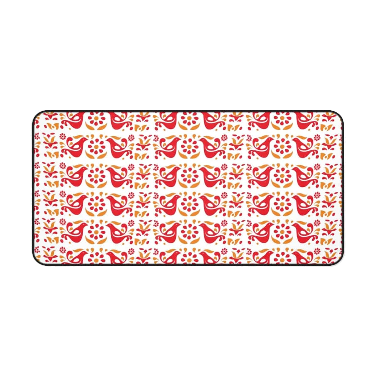 Folk Art, Scandi Red, Yellow Retro Collector Desk Mat Home Decor