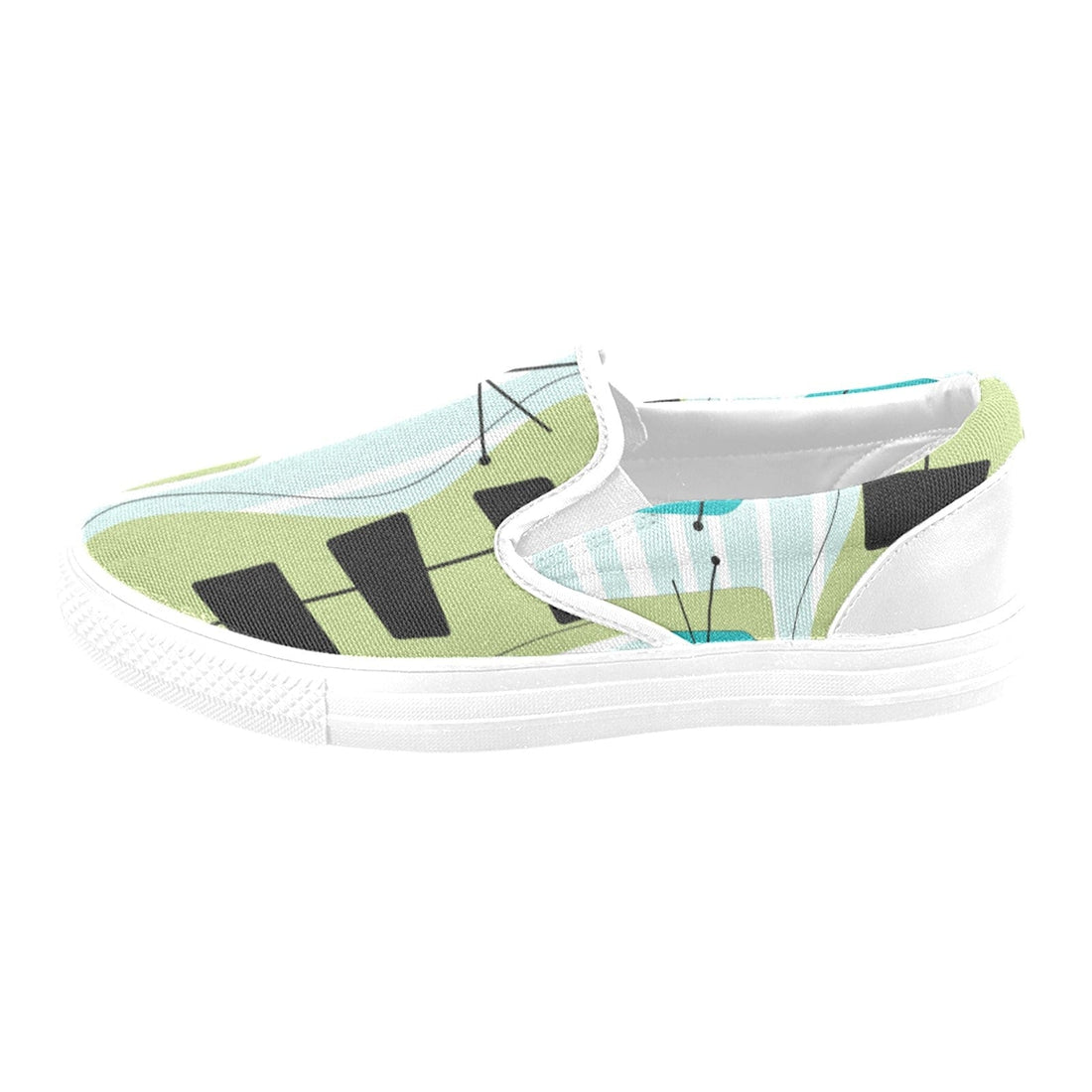 Funky, Mid Mod, Geometric Retro Slip-on Canvas Women&