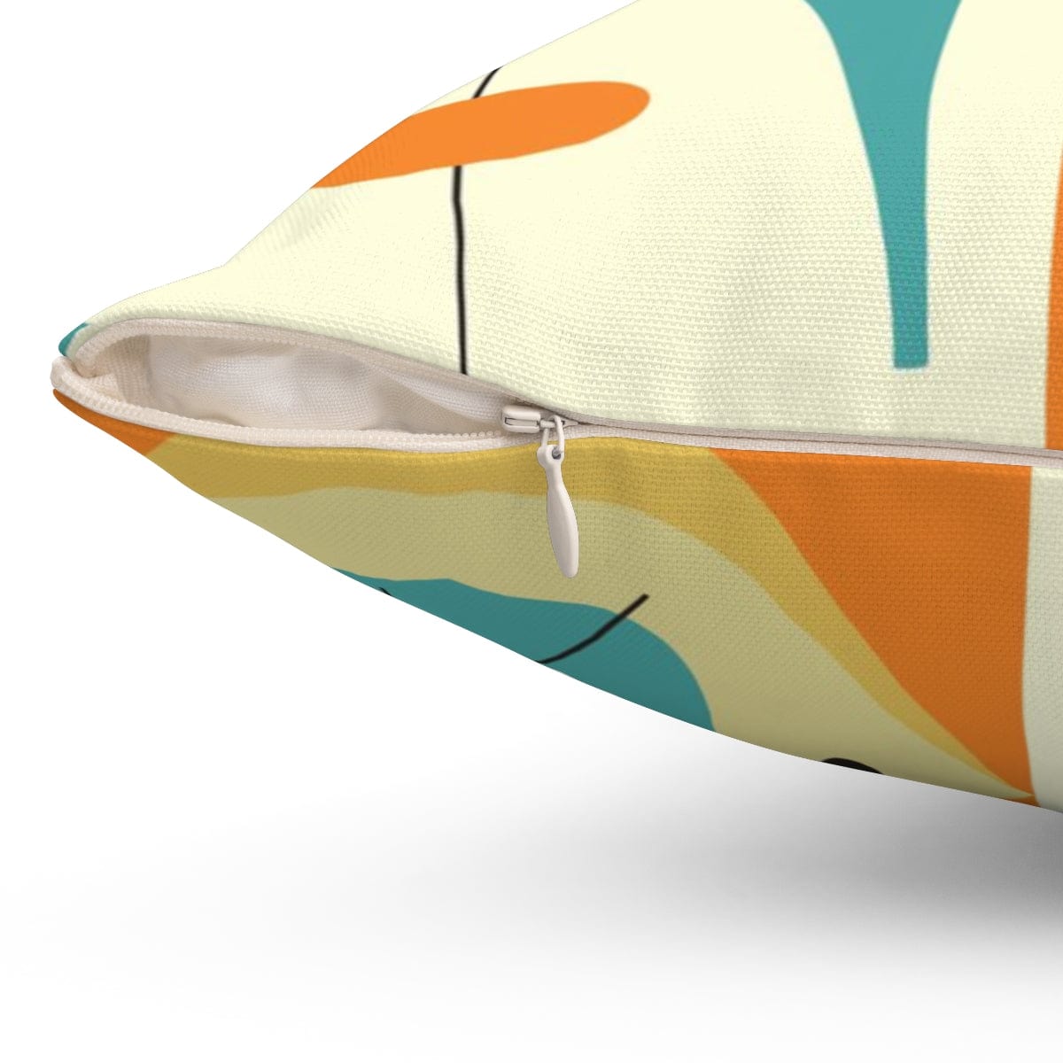 Groovy 60's 70's Mid Century Modern Throw Pillow, Geometric Abstract, Orange, Yellow, Teal Blue, Atomic Age, Couch Cushion Home Decor