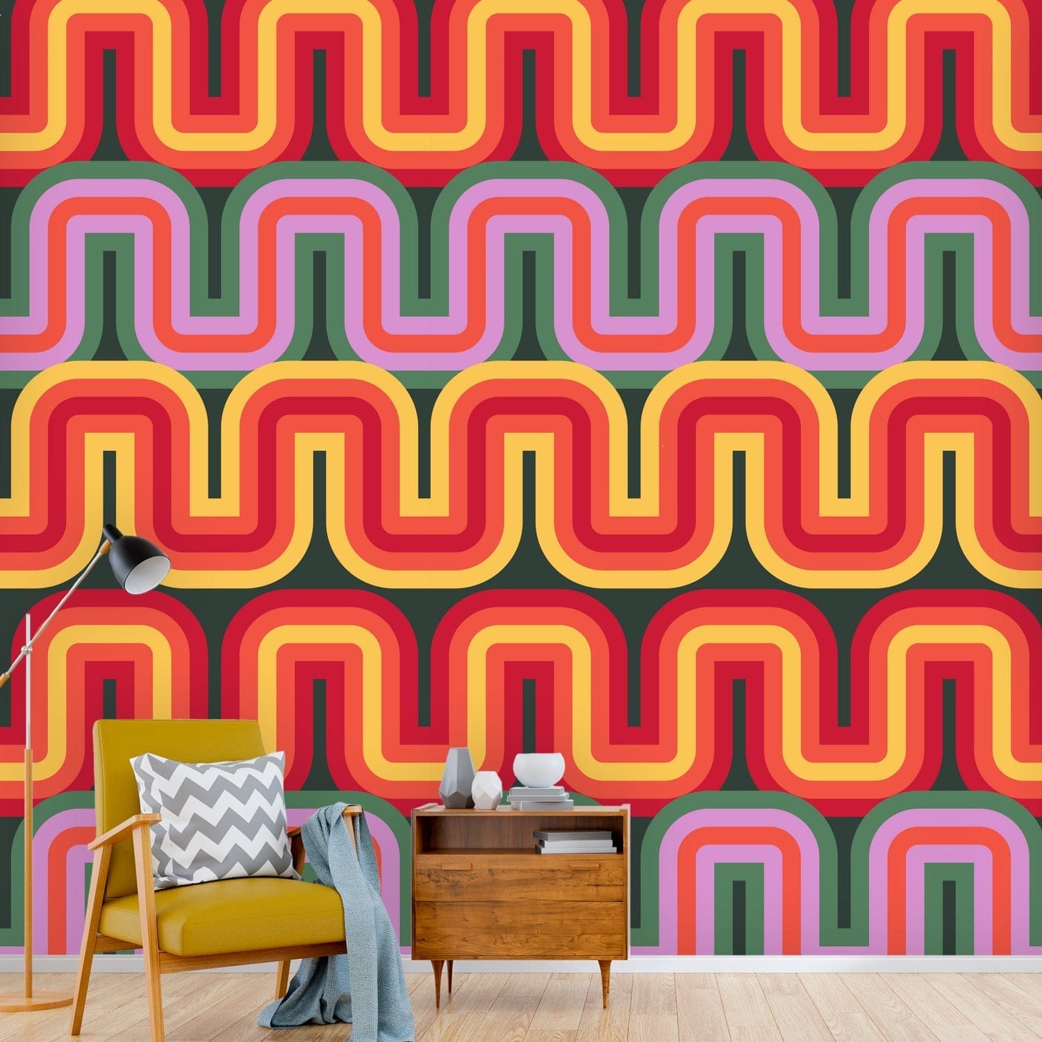 Retro Stripe Removable Wallpaper  Urban Outfitters