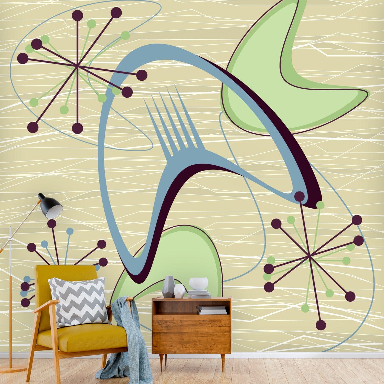 Mid Century Modern Wallpaper, 1950&